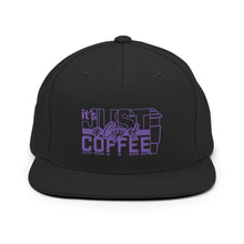 Load image into Gallery viewer, It&#39;s Just a Cup of Coffee Hat - Black/Purple

