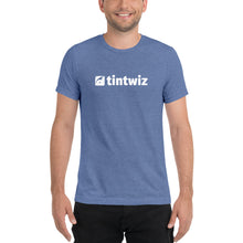 Load image into Gallery viewer, Blue Tint Wiz Unisex Tri-Blend T-Shirt
