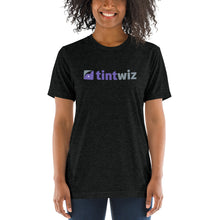 Load image into Gallery viewer, Charcoal-Black Tint Wiz Unisex Tri-Blend T-Shirt
