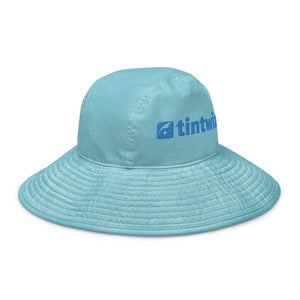 Blue Wide Brim Bucket Hat