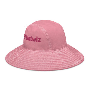 Pink Wide Brim Bucket Hat