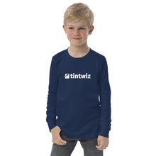 Load image into Gallery viewer, Navy Tint Wiz Youth Long Sleeve Tee
