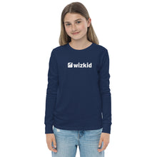 Load image into Gallery viewer, Navy Wiz Kid Youth Long Sleeve Tee
